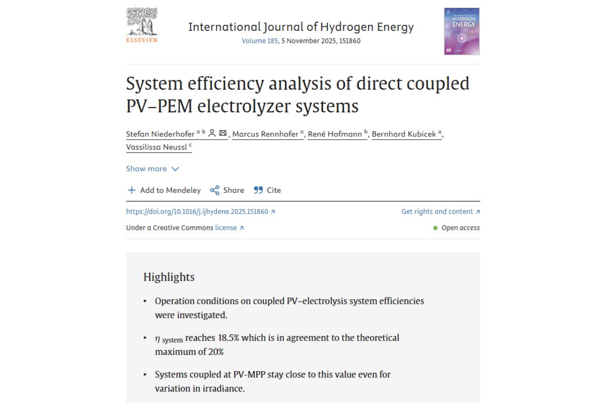 HydroLink – PV-gekoppelte PEM-Elektrolyse zur Eigenversorgung